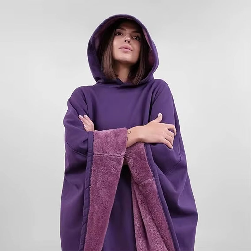 New Factory Super Soft Warm Oversized Hoodie Blanket Sweatshirt Flannel Wearable Sherpa Blanket with Giant Pocket for Men Women